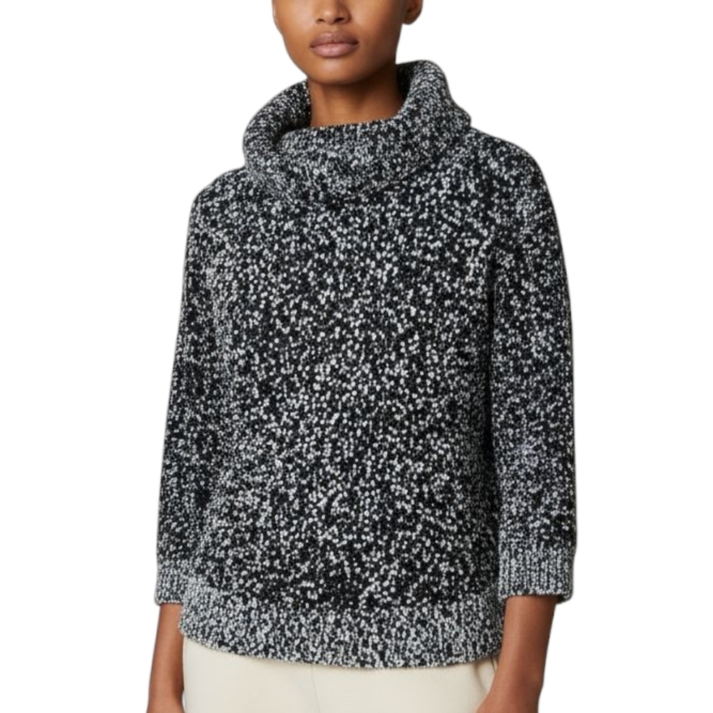 MICHAEL Michael Kors Black and White Cowl Neck Sweater